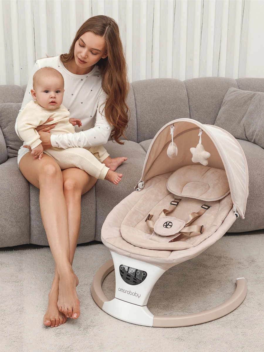 Детские электрокачели AmaroBaby Teddy Swing бежевый khgm9sxb7kr47dys8dnvk4qn5q969eyg