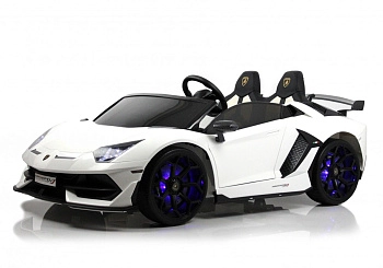 Детский электромобиль RiverToys Lamborghini Aventador SVJ A111MP (белый)