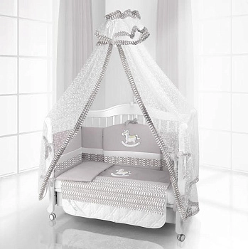 Комплект постельного белья Beatrice Bambini Unico IL Cavallo Nuvole (125х65) (grigio grigio)