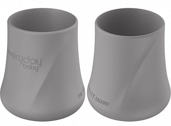 Детская силиконовая чашка Everyday Baby, 2 шт. (серый)