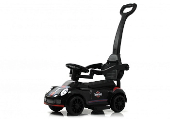 Детский толокар RiverToys F005FF-P с родительской ручкой (черный)