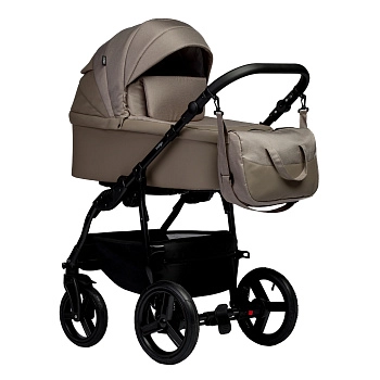 Коляска 2 в 1 Indigo IMPULSE ECO (т.бежевая кожа+т.бежевый)
