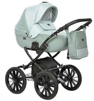 Коляска 2 в 1 Indigo PORTO Classic 14" (шалфей кожа+шалфей лен)