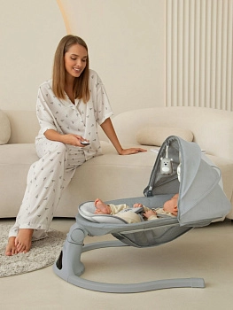 Электронные качели детские Amarobaby Funny swing (Серый)