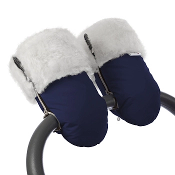 Муфта-рукавички для коляски Esspero Double White (Натуральная шерсть) (Navy)