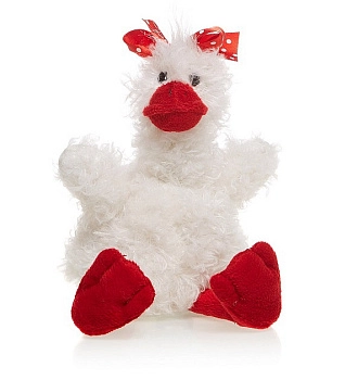Мягкая игрушка Maxi Toys Утенок Кряк, 15 см (Белый с красным клювом)