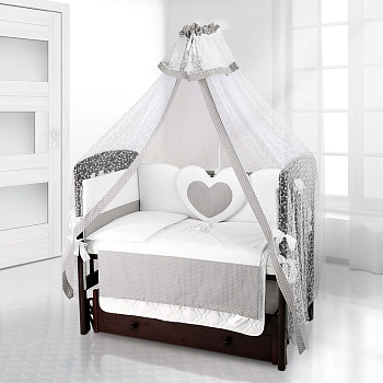 Комплект постельного белья Beatrice Bambini Cuore Puntini (BIANCO GRIGIO)