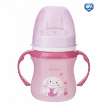 Поильник Canpol EasyStart Colourful animals, силик. носик, 120 мл, 6+ мес., арт. 35/207 (розовый)