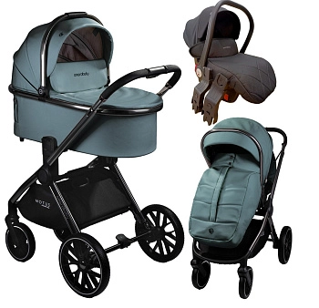 Коляска 3 в 1 Amarobaby Motus Premium Ecco (лагуна)