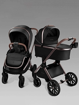 Коляска 2 в 1 Amarobaby Motus Premium Ecco Exclusive (Экокожа) (черный)
