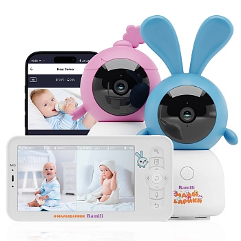 Видеоняня Ramili Baby RV100X2KROSHNUSHA Крошик и Нюша, Малышарики (2 камеры)