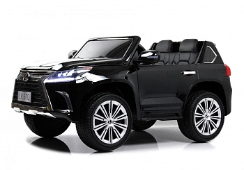 Детский электромобиль RiverToys Lexus LX570 Y555YY (черный глянец)