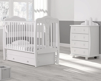 Детская кроватка Gandilyan (Гандылян) Мишель маятник (Белый  (витринный образец))
