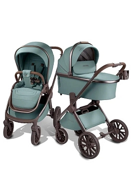 Коляска 2 в 1 Amarobaby Motus Premium Ecco Exclusive (Экокожа) (лагуна)