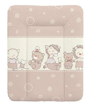 Пеленальный матрац Ceba Baby мягкий на комод 70x50 см (Ducklings Brown)