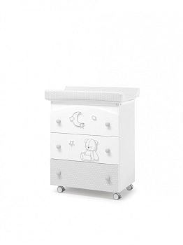 Тумба Erbesi Stella с пеленальным матрасиком (белый/серый)