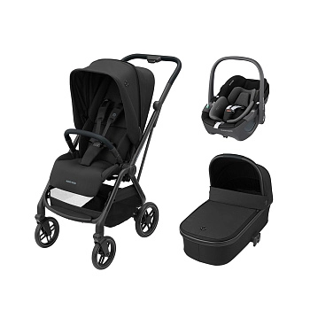 Коляска 3 в 1 Maxi-Cosi Leona Pebble 360 (Essential Black)
