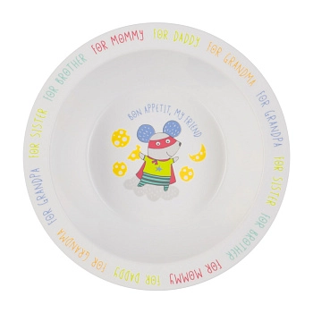 Тарелка глубокая для кормления Happy Baby (Mouse)