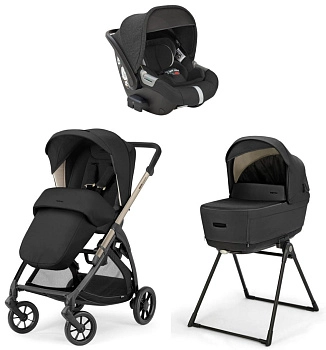 Коляска 3 в 1 Inglesina Electa 2025 (DRW i-Size) с подставкой под люльку Stand Up (Upper Black)