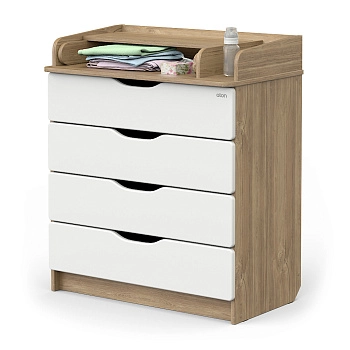 Комод АТОН Сириус-2 WOOD 804 ПВХ с шариковыми направляющими (дуб канзас)