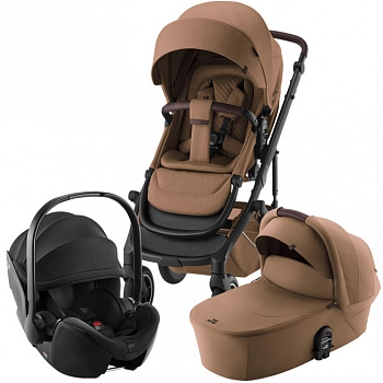 Коляска 3 в 1 Britax Roemer Smile 5Z Lux автокресло Baby-Safe Pro (Warm Caramel/Space Black)