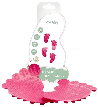 Антискользящие коврики для ванной с индикатором температуры Everyday Baby (розовый)