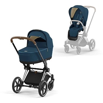 Коляска 2 в 1 Cybex Priam IV (шасси Chrome Brown) (Mountain Blue)