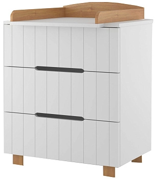 Детский пеленальный комод Incanto Vikki 800/3 МДФ (белый-бук)