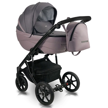Коляска 2в1 BEXA IDEAL (фиолетовый+т.пудра кожа)
