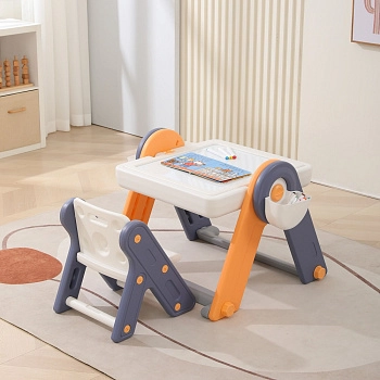 Развивающий детский стол 4 в 1 UNIX Kids со стульчиком (Yellow)