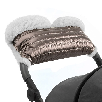 Муфта для рук на коляску Esspero Soft Fur Lux (Натуральная шерсть) (ALMOND)