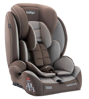 Автокресло Indigo WINNER ISOFIX, YB706B, группа 1+2+3  (бежевый-коричневый)