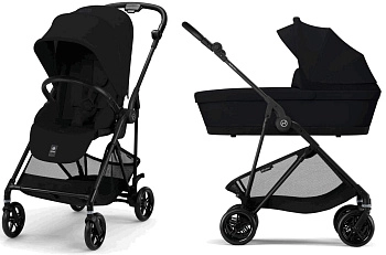 Коляска 2 в 1 Cybex Melio (Carbon Magic Black с дождевиком)