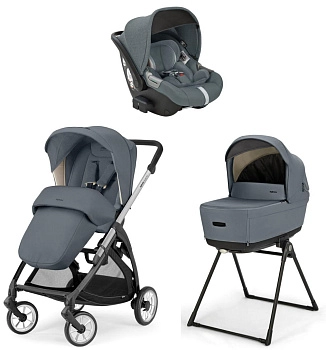 Коляска 3 в 1 Inglesina Electa 2025 (DRW i-Size) с подставкой под люльку Stand Up (Union Grey)