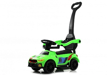 Детский толокар RiverToys F003FF-P с родительской ручкой (зеленый)