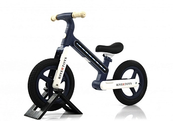Детский беговел RiverToys HB-002 (сине-белый)