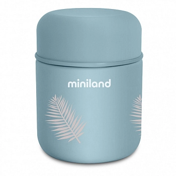 Детский термос для еды и жидкостей Miniland Terra Thermos Mini 280 мл (бирюзовый/листья)