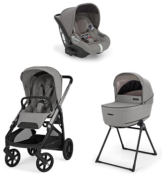 Коляска 3 в 1 Inglesina Aptica 2025 (DRW I-Size) с подставкой под люльку Stand Up (Platinum Grey)