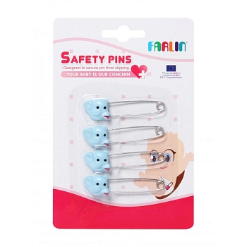 Безопасные булавки Farlin, 4 шт. (Голубой)