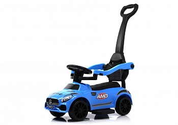 Детский толокар RiverToys F001FF-P с родительской ручкой (синий)