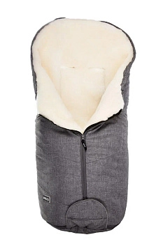 Конверт BOZZ из стриженой овчины (60-154-18 Серый меланж/Белый)