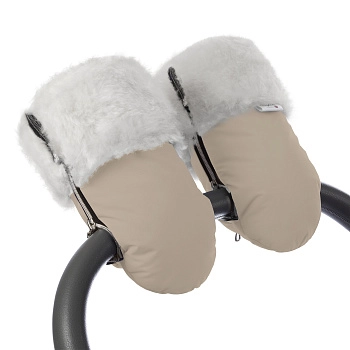 Муфта-рукавички для коляски Esspero Double White (Натуральная шерсть) (Beige)