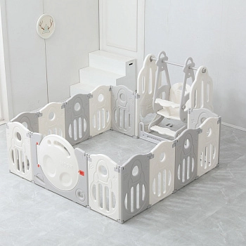 Манеж UNIX Kids SUPREME Space 200x240 (Grey с качелями)