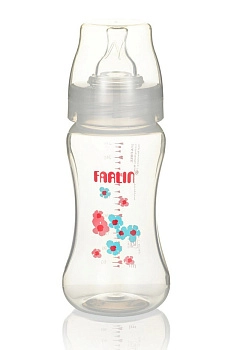 Полипропиленовая бутылочка для кормления с широким горлышком Farlin (розовая)