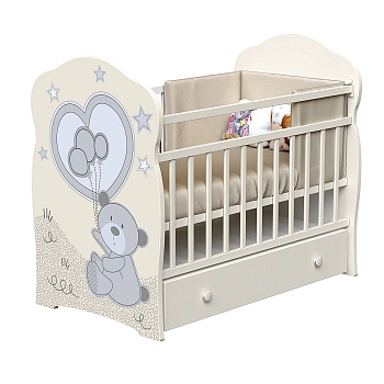 Детская кроватка ВДК "TOBY" (маятник) ЛДСП  (Слоновая кость)