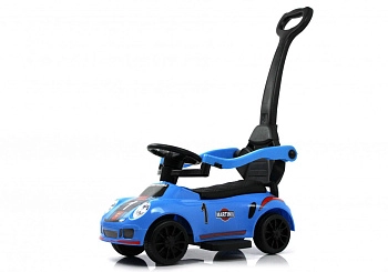 Детский толокар RiverToys F005FF-P с родительской ручкой (синий)