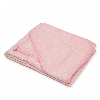 Комплект для купания Italbaby (полотенце 100х100, варежка) бамбук (розовый)
