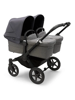 Коляска для двойни 2 в 1 Bugaboo Twin Donkey 5 (Black/Grey Melange/Stormy Blue)