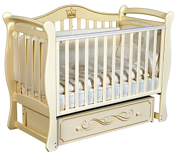 Детская кроватка ByTwinz Emma 1 универсальный маятник (слоновая кость)