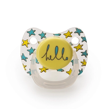 Соска-пустышка ортодонтической формы с колпачком Happy Baby 13011/1 (yellow)